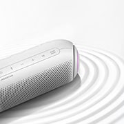 LG XBOOMGo PL5W, 20W Sound, Long Battery Life, LG XBOOM Go PL5W Portable Bluetooth Speaker with Meridian Audio Technology, Back view of PL5W speaker, PL5W, PL5W, thumbnail 3