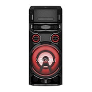 LG XBOOM ON7 500W One Body Speaker with Super Bass Boost, Karaoke & DJ Function, front view with red lighting, ON7, thumbnail 2