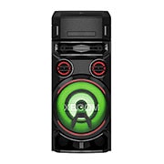 LG XBOOM ON7 500W One Body Speaker with Super Bass Boost, Karaoke & DJ Function, front view with green lighting, ON7, thumbnail 4