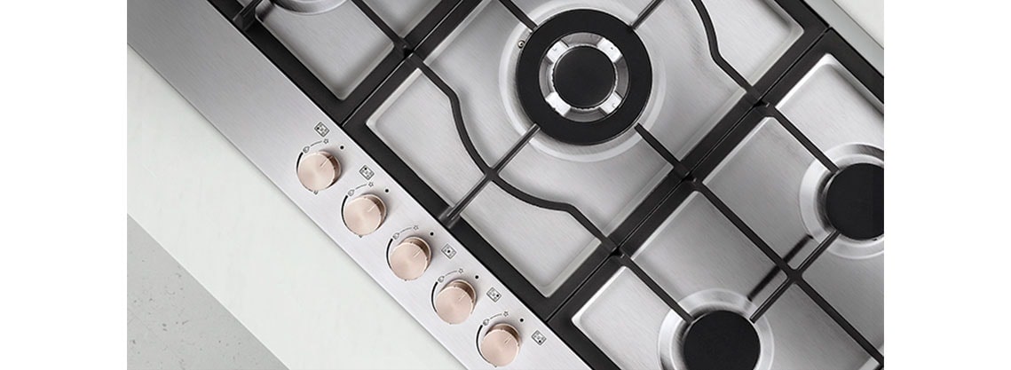 Top view image of the gas hob.