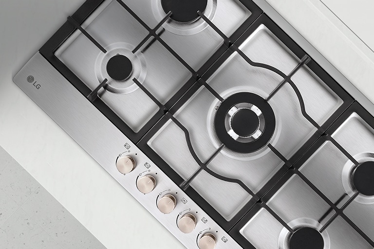 Top view image of the gas hob.