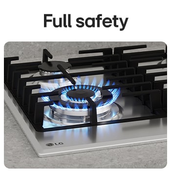 LG 60cm Built-In Gas Cooktop, 7.85kW Total Power with Cast Iron Wok Grids, Black gas cooktop with flame-failure safety., CG3D2414S, thumbnail 6