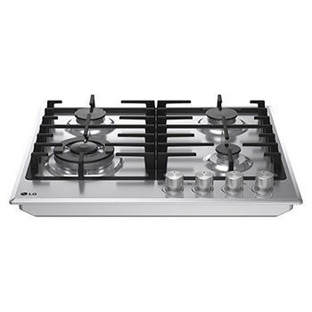 LG 60cm Built-In Gas Cooktop, 7.85kW Total Power with Cast Iron Wok Grids, LG cooktop angled top view, CG3D2414S, thumbnail 13