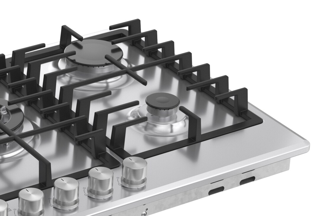 LG Built-In 90cm Gas Cooktop, 4.0kW Powerful Wok Burner Stainless Steel Finish, LG cooktop right burner detail view, CG5D3626S, thumbnail 9