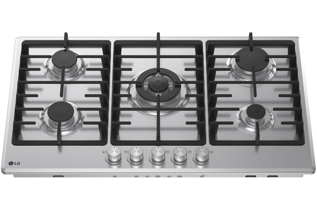 LG Built-In 90cm Gas Cooktop, 4.0kW Powerful Wok Burner Stainless Steel Finish, LG cooktop top view, CG5D3626S, thumbnail 12