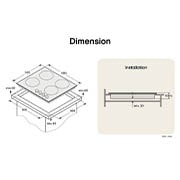 LG 60cm Built-In Gas Cooktop with Cast Iron Wok Grids and Black Tempered Glass , CG7D2414G, thumbnail 2