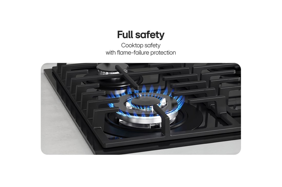 LG 60cm Built-In Gas Cooktop with Cast Iron Wok Grids and Black Tempered Glass , CG7D2414G, thumbnail 6