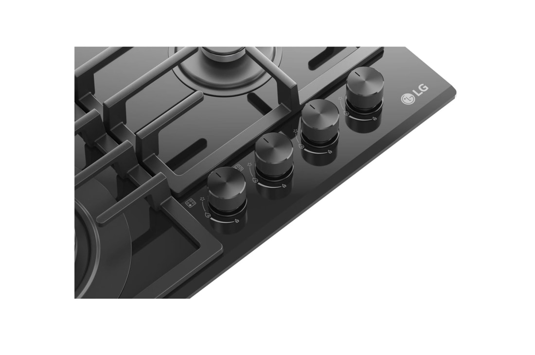 LG 60cm Built-In Gas Cooktop with Cast Iron Wok Grids and Black Tempered Glass , CG7D2414G, thumbnail 7