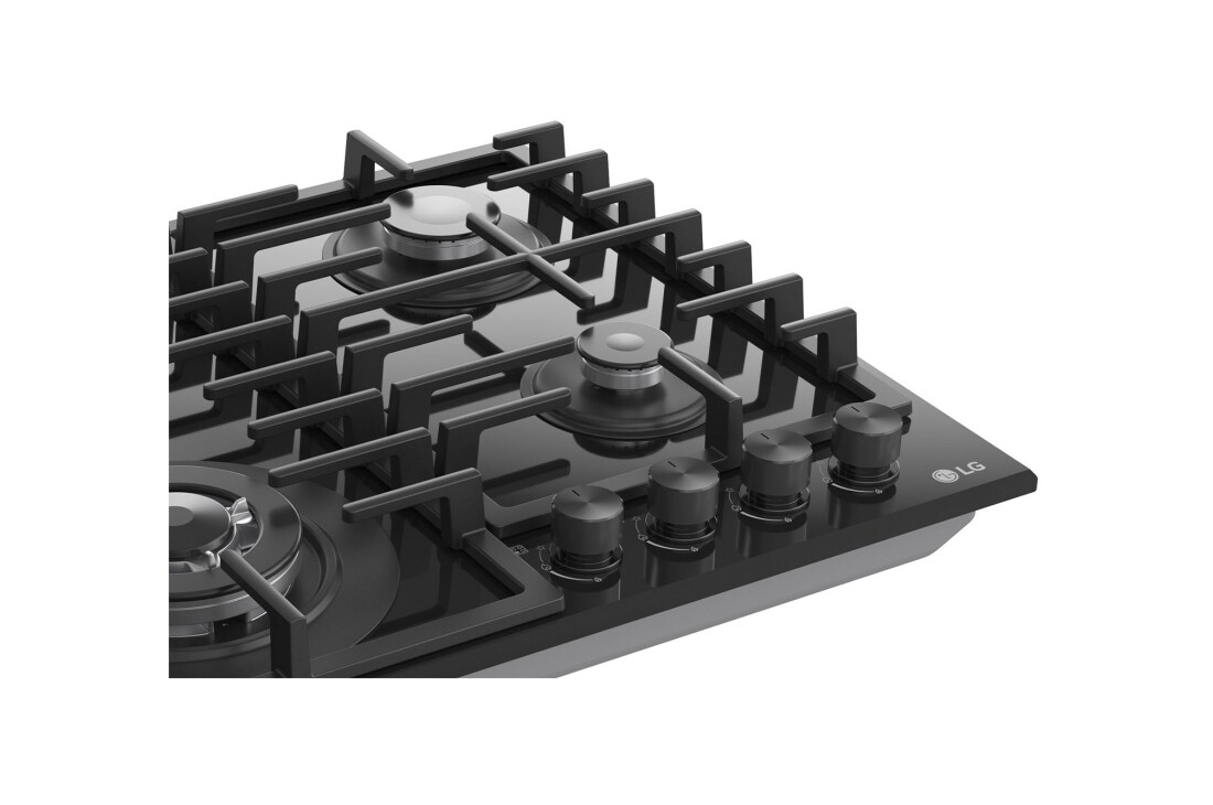 LG 60cm Built-In Gas Cooktop with Cast Iron Wok Grids and Black Tempered Glass , CG7D2414G, thumbnail 9
