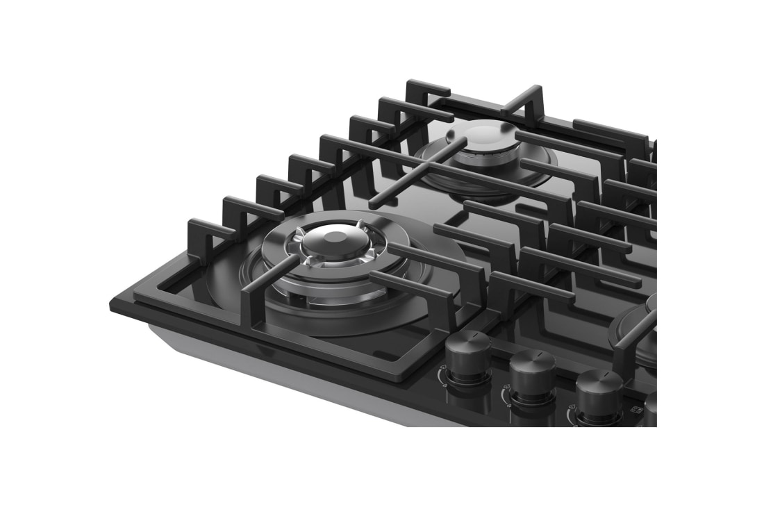 LG 60cm Built-In Gas Cooktop with Cast Iron Wok Grids and Black Tempered Glass , CG7D2414G, thumbnail 8