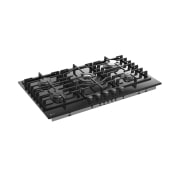 LG 90cm Built-In Gas Cooktop with Cast Iron Wok Grids and Black Tempered Glass, LG cooktop left angled view, CG7D3626G, thumbnail 11