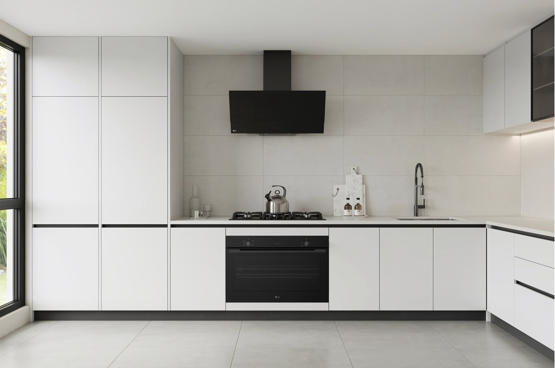 LG 90cm Built-In Gas Oven, 52L Capacity with Air Fry Function, Modern kitchen with built-in black wall oven and gas cooktop., WSG5D9611G, thumbnail 15