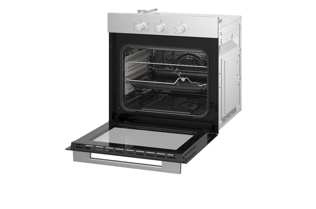 LG 60cm Built-In Gas Oven, 52L Capacity with Air Fry Function, LG cooktop open right angled view, WSG3D6011S, thumbnail 10