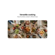 LG 60cm Built-In Gas Oven, 52L Capacity with Air Fry Function, Top view of people sharing a meal with roast turkey and side dishes at a dining table., WSG3D6011S, thumbnail 4