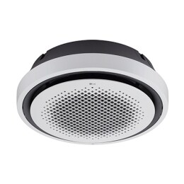 LG Round Cassette has many holes in the center of the perfectly round circle, and the edges are black and banded around.2