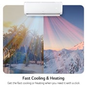 LG wall-mounted 2 Ton ON/OFF Air conditioner, Fast Cooling, Dual Sensing, Smart Operation, Anti Corrosion Gold Fin™, Auto Restart, LED Indication, LGC24T3, thumbnail 8