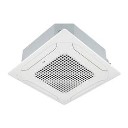 LG Ceiling Cassette consists of a white top and bottom. At the bottom, there are fans in each of the four directions, so air can flow.2