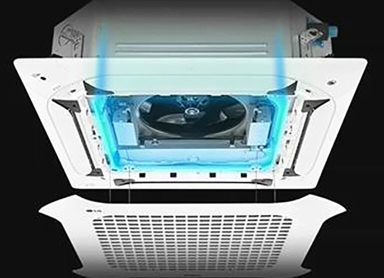 Antibacterial treatment is installed inside a dual vane cassette.