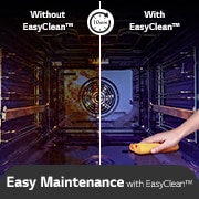 LG InstaView Oven 76 Liters A+ Air Fry & Air Sous-Vide, EasyClean_On the left is the inside of the messy product, and on the right is the oven cleaned through the EasyClean function., WSED7613S, thumbnail 10