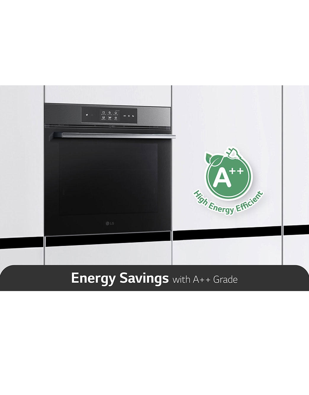 LG InstaView Oven 76 Liters A++ Air Fry & Air Sous-Vide, Energy_Image showing the A++ energy rating of the oven., WSED7665B
