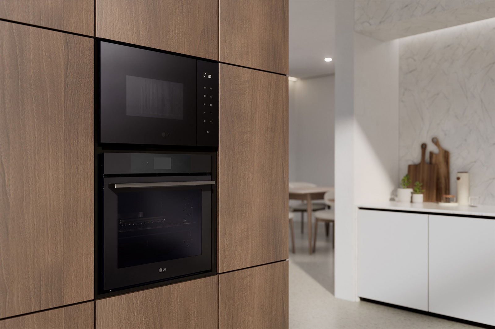 LG Built-in Microwave Oven 25L, Black Glass, With LED Touch Display and Child Lock Option, Lifestyle_B, MGBZ2593F
