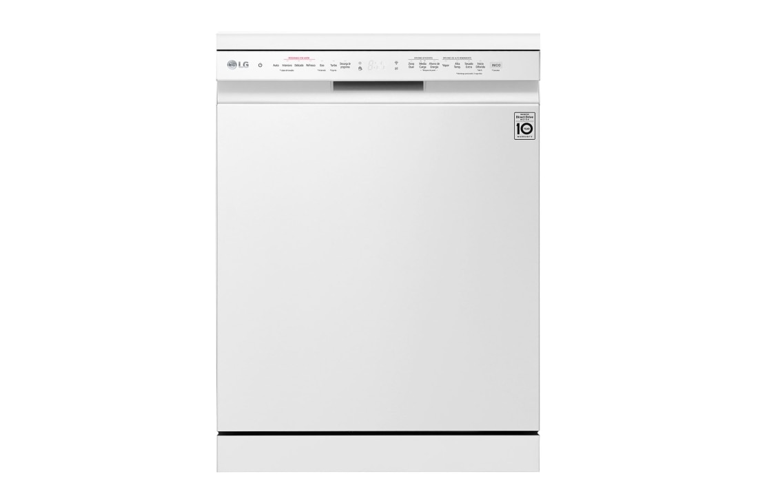 LG QuadWash™ Steam Dishwasher, 14 Place Settings, EasyRack™ Plus, Inverter Direct Drive, ThinQ, White color, DFB425FW, DFB425FW