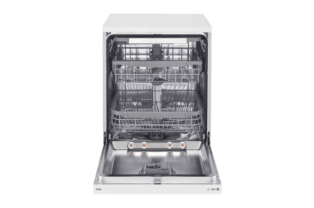 LG QuadWash™ Steam Dishwasher, 14 Place Settings, EasyRack™ Plus, Inverter Direct Drive, ThinQ, White color, DFB425FW, DFB425FW, thumbnail 2