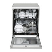 LG QuadWash™ Dishwasher, 14 Place Settings, EasyRack™ Plus, Inverter Direct Drive, Platinum Silver color, Door open view, DFC612FV, thumbnail 3