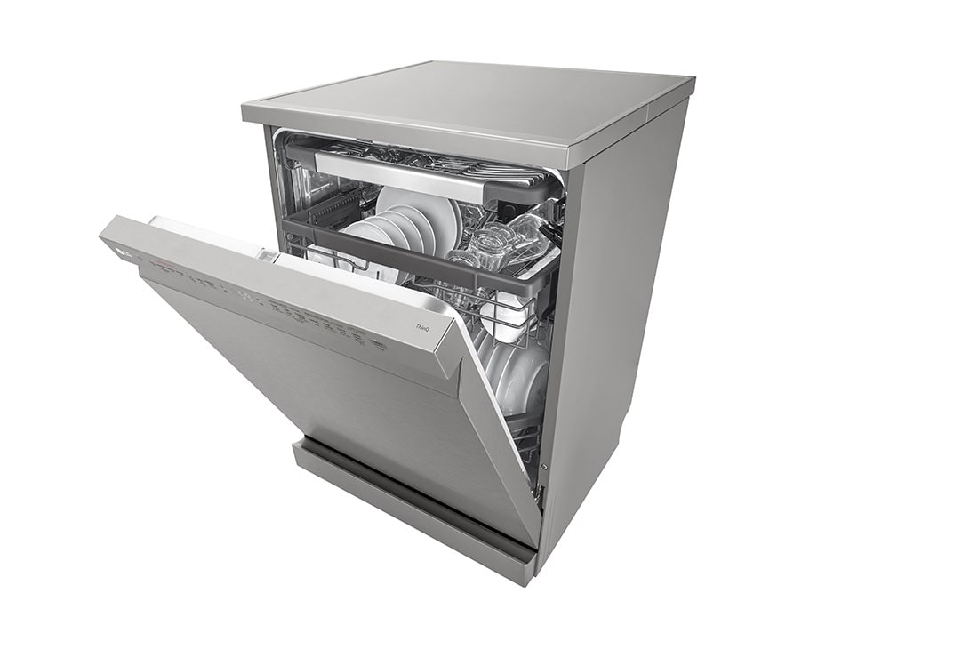 LG QuadWash™ Dishwasher,, EasyRack™ Plus, Inverter Direct Drive, ThinQ, , Side half view, DFC435FP, thumbnail 9