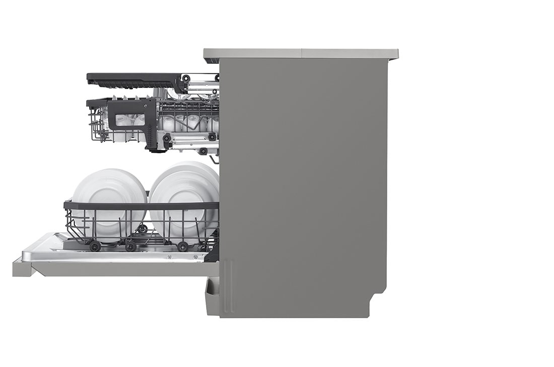 LG QuadWash™ Dishwasher,, EasyRack™ Plus, Inverter Direct Drive, ThinQ, , side view, DFC435FP, thumbnail 12