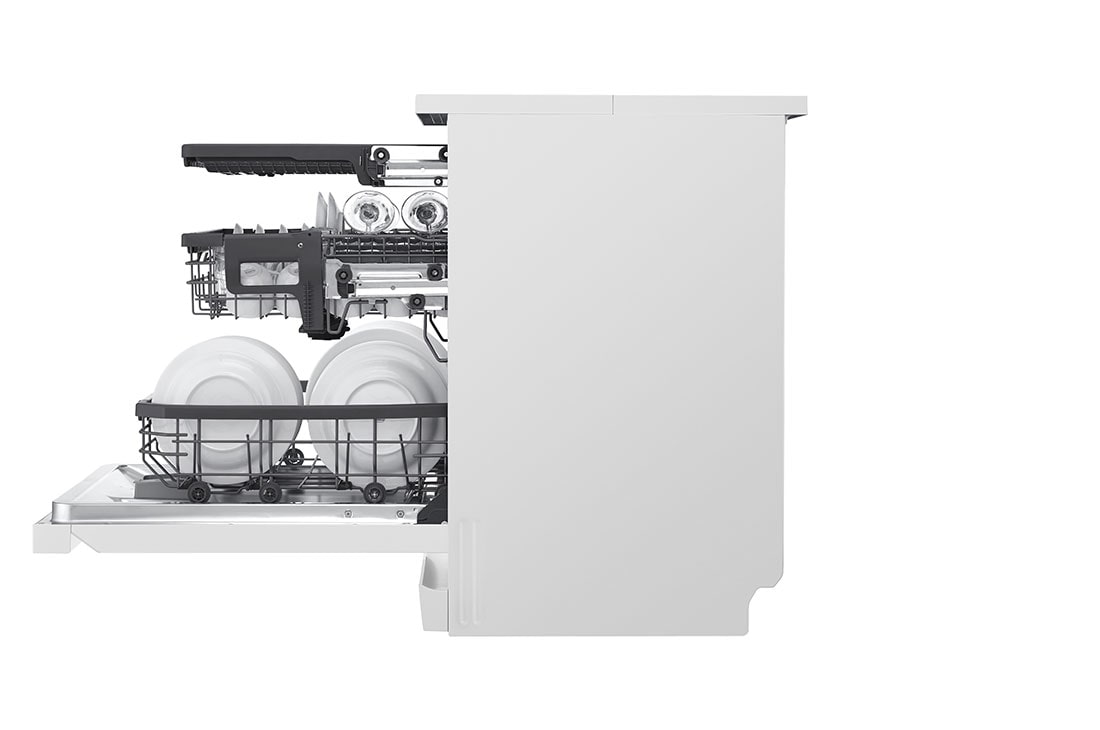 LG Free Standing QuadWash™ Dishwasher, 14 Place Settings, EasyRack™ Plus, Inverter Direct Drive, White color, DFC435FW, thumbnail 12