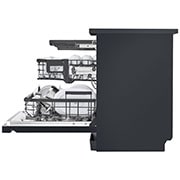 LG Free Standing LG  Dishwasher 14 settings, TrueSteam, Inverter Direct Drive,Matte Black, side view with open door2, DFC237HMS, thumbnail 13