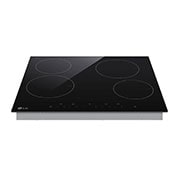 LG 4 burners radiant hob, 60cm, burner timer, multi-touch control, black, Front Light Off, CBEZ2414B, thumbnail 3