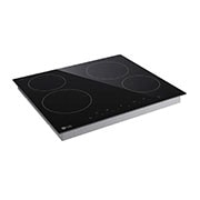 LG 4 burners radiant hob, 60cm, burner timer, multi-touch control, black, Left Side Light Off, CBEZ2414B, thumbnail 7