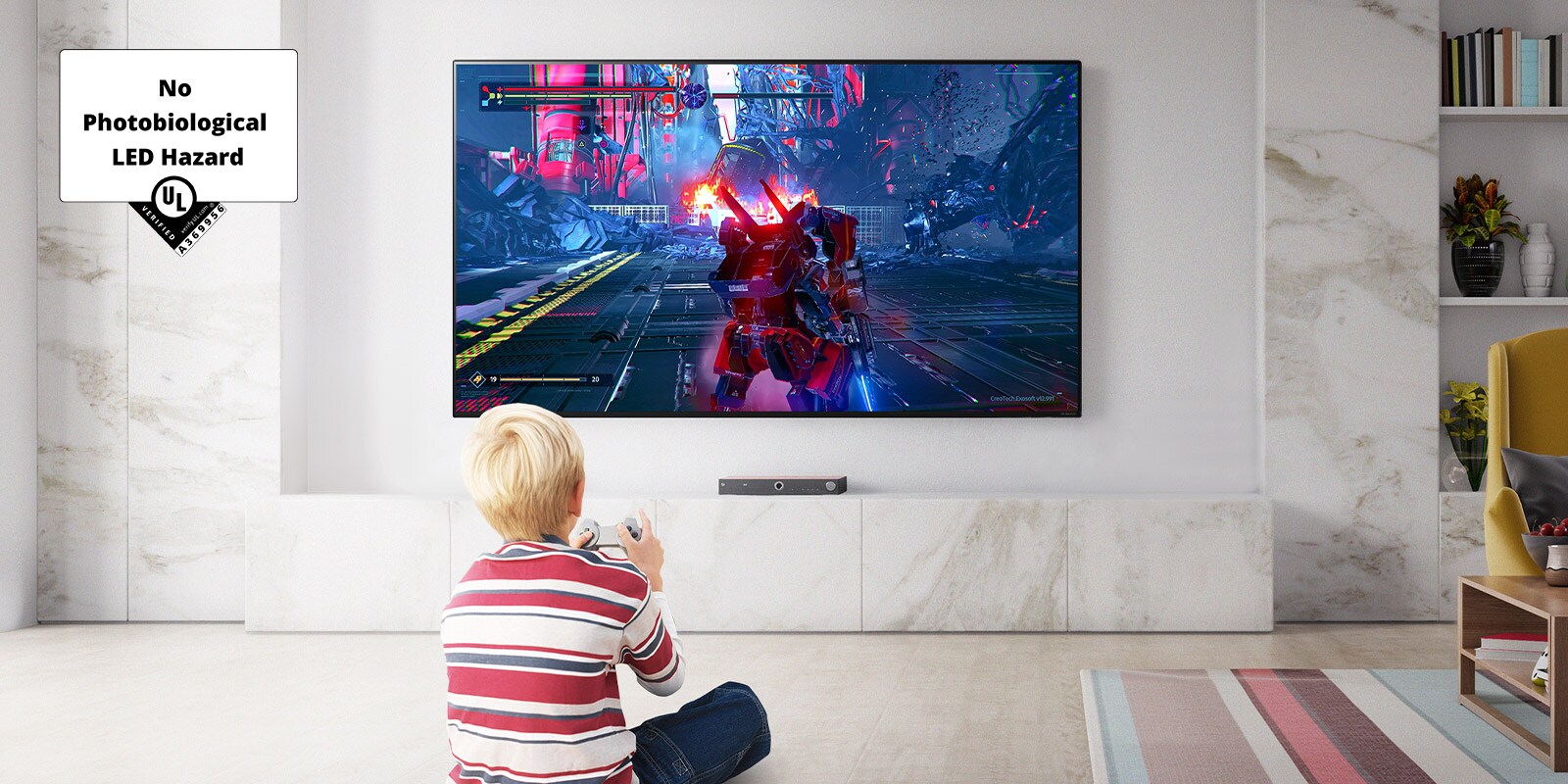 The image of forest on the TV screen