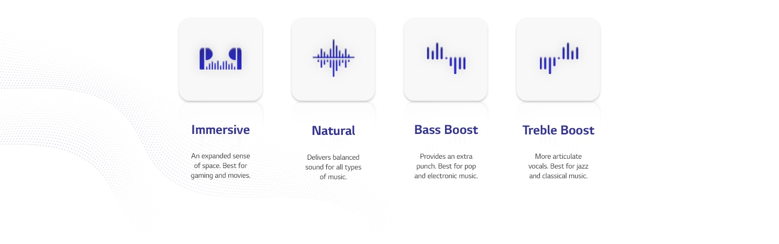 There are 4 Meridian EQ Mode pictograms.