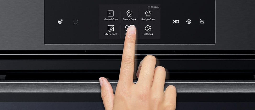 Image of touching Easy Clean button with finger.