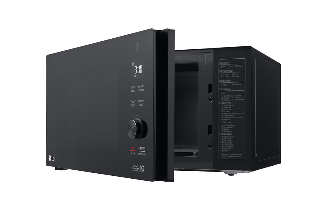LG Microwave oven 42L, Smart Inverter, Even Heating and Easy Clean, Black color, Right Open View, MH8265DIS, thumbnail 6