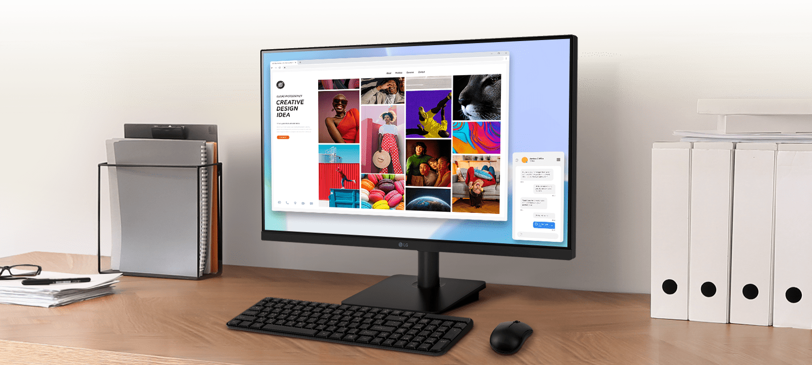 LG Monitor with IPS technology highlights the performance of liquid crystal displays. It can provide clear color reproduction, and help users to view the screen at 178° range of wide angle.	