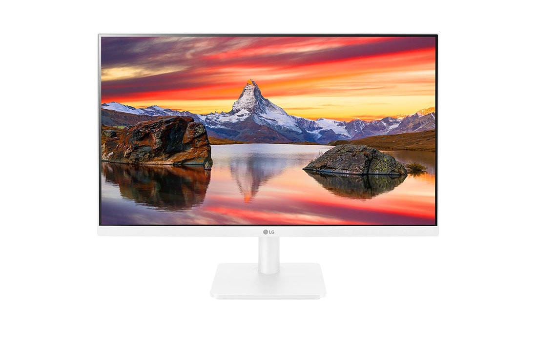 LG 27 (68.58cm) IPS Full HD Monitor with 3-Side Virtually Borderless Design, front view, 27MP400-W