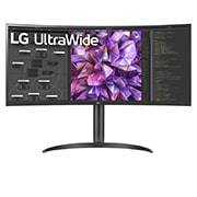 LG 34'' 21:9 Curved UltraWide™ QHD (3440 x 1440) Monitor, front view, 34WQ75C-B, thumbnail 1