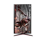 LG 31.5'' LG UltraGear™  QHD Gaming Monitor with 165Hz, 1ms MBR, front view with +90 degree pivot screen, 32GN650-B, thumbnail 10