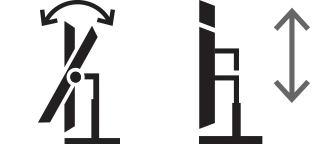 Tilt / Height adjustable monitor.