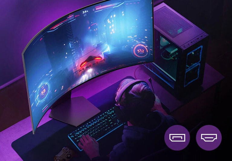 Gamers enjoy a 240 refresh rate game supported by DP 1.4 or HDMI 2.1.