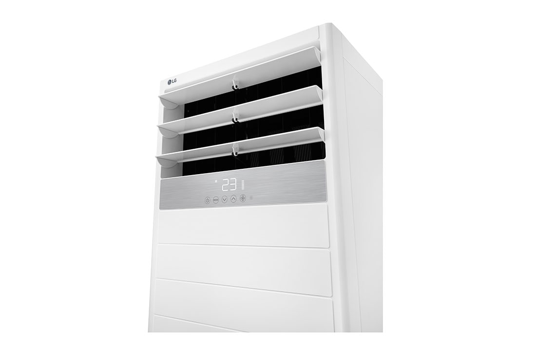 LG Floor standing 4.5 Ton AC with powerful air flow up to 20 meters & Ampere control, Left side view top perspective , APUW54GT3E5, thumbnail 5