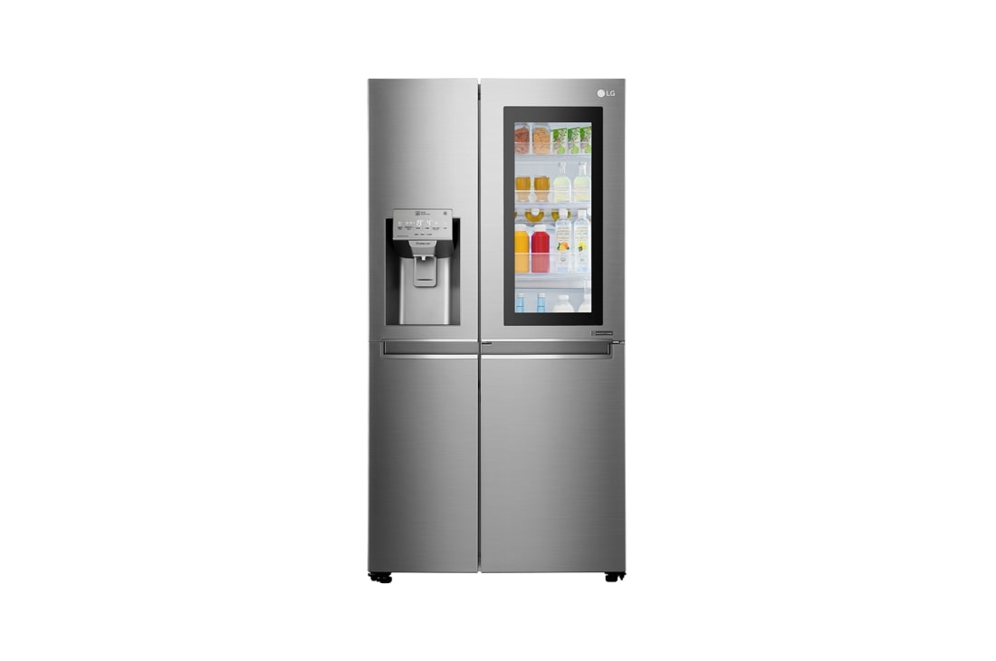 LG InstaView Door-in-Door Refrigerator, 668L Gross Capacity, SpacePlus™ Ice System & HygieneFRESH+, Steel Color, GCX-267PXHN