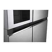 LG Door-in-Door™ ThinQ™ Side by Side 617L Refrigerator, UVnano™, LINEARCooling™, ThinQ™ in Silver color, handle view, GCL-287GVL, thumbnail 3