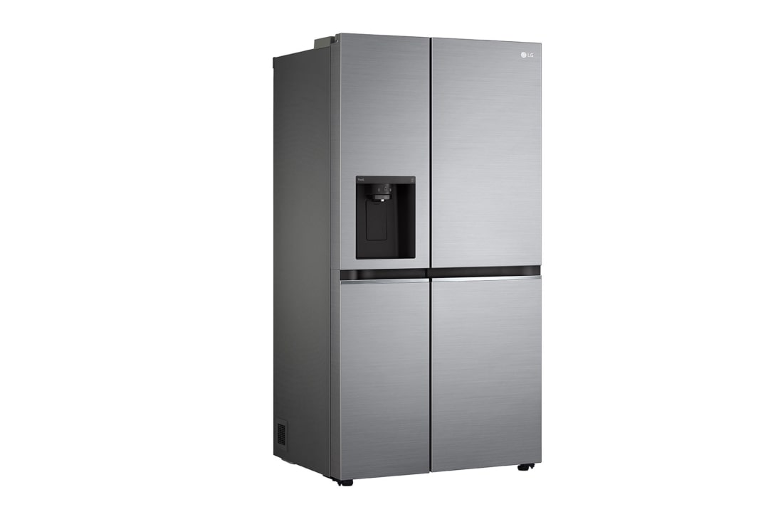 LG Door-in-Door™ ThinQ™ Side by Side 617L Refrigerator, UVnano™, LINEARCooling™, ThinQ™ in Silver color, left side view, GCL-287GVL, thumbnail 11