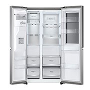 LG InstaView™ ThinQ™ 598L Side by Side Refrigerator, UVnano™, LINEARCooling™, ThinQ™ in Silver color, i-micom view, GCX-287TNSI, thumbnail 10