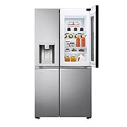 LG InstaView™ ThinQ™ 598L Side by Side Refrigerator, UVnano™, LINEARCooling™, ThinQ™ in Silver color, front open view, GCX-287TNSI, thumbnail 11